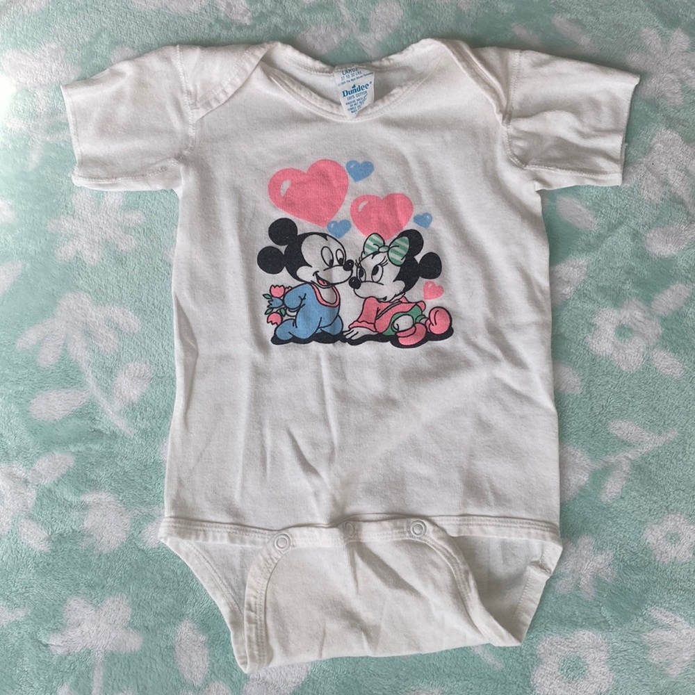 Vintage Disney Onesie with Baby Micky and Minnie